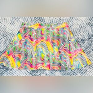 LAVISH Daisy corsets Women's Yellow/Green/Pink/Blue Retro Swirl Go Mini Skirt